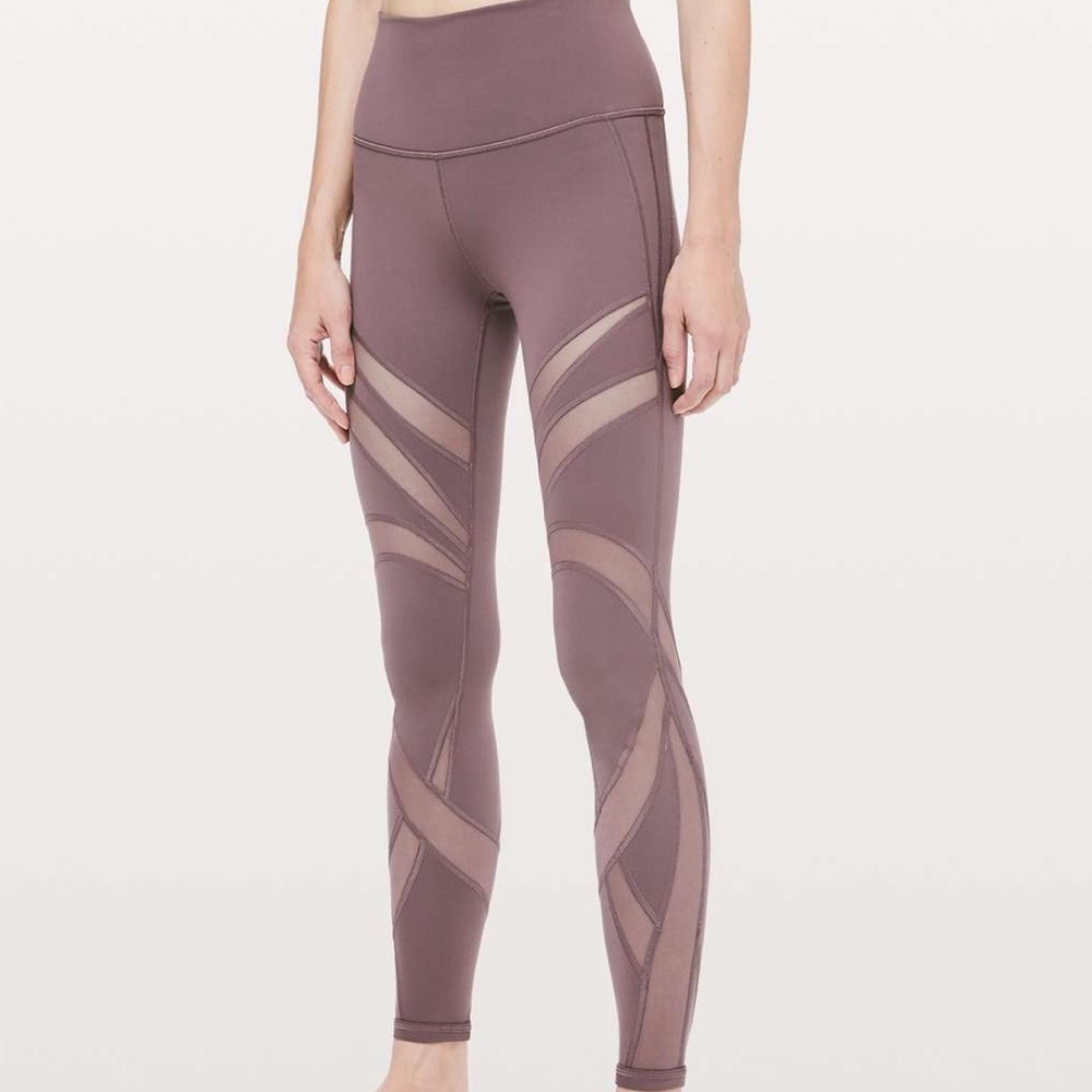 NWOT Lululemon Wunder Under High Rise Mesh 28" Antique Bark 4